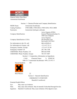 Material Safety Data Sheet Ammonium bicarbonate Section 1