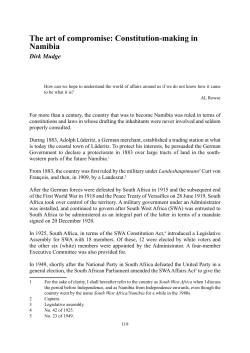 Constitution-making in Namibia