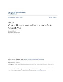Crisis at Home: American Reaction to the Berlin