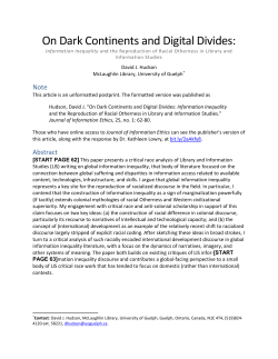 On Dark Continents and Digital Divides: Information