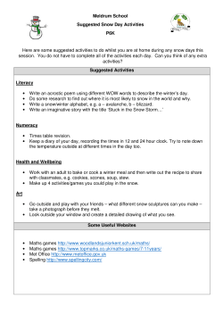 Meldrum School Suggested Snow Day Activities P6K Here are some