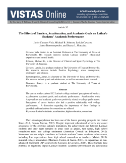 The Effects of Barriers, Acculturation, and Academic Goals on Latina