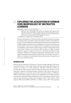 exploring the acquisition of german verb morphology by instructed