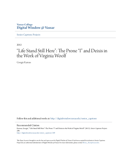 and Deixis in the Work of Virginia Woolf
