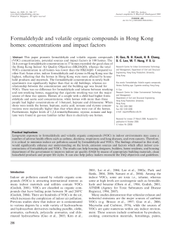 Formaldehyde and volatile organic compounds in Hong Kong homes
