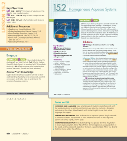 Section 2 - Homogeneous Aqueous Solutions Reading - trinity