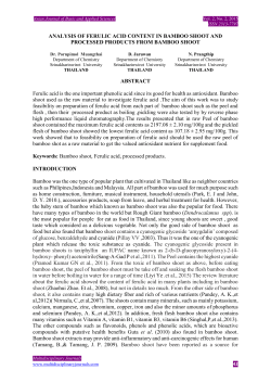 ANALYSIS OF FERULIC ACID CONTENT IN BAMBOO SHOOT AND