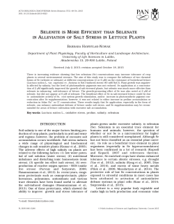 selenite is more efficient than selenate in alleviation of salt stress in
