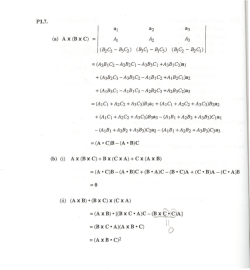 =0 (ii) (AXB). (Bx C)x (Cx A) =(AXB). [(BxC. A)C
