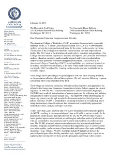 February 10, 2015 The Honorable Fred Upton The Honorable Diana