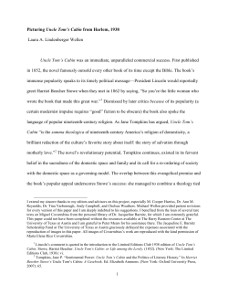 Picturing Uncle Tom`s Cabin from Harlem, 1938