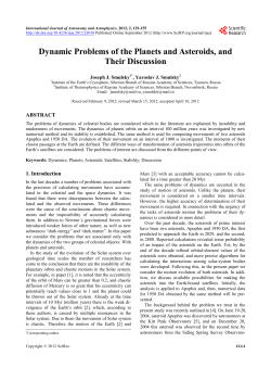 Dynamic Problems of the Planets and Asteroids, and Their Discussion