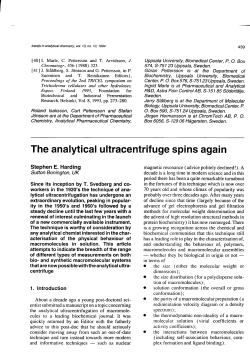 The analytical ultracentrifuge spins again
