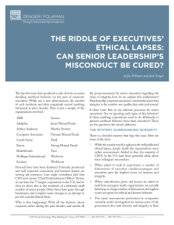 the riddle of executives` ethical lapses