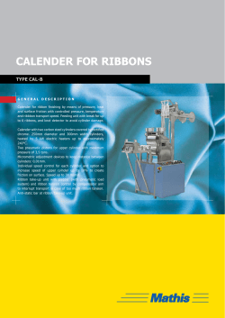 calender for ribbons - Aparelhos de Laborat&oacute;rio Mathis Ltda