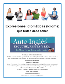 Expresiones Idiom&aacute;ticas (Idioms)