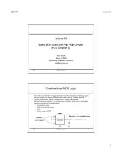 Lecture 10 Static MOS Gate and Flip-Flop Circuits