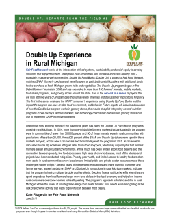 Double Up Experience in Rural Michigan