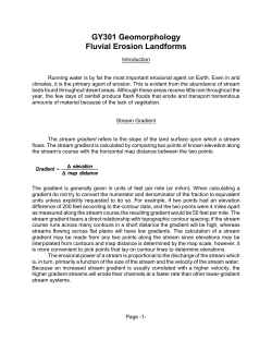 GY301 Geomorphology Fluvial Erosion Landforms