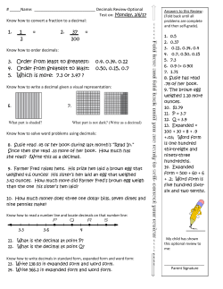 Decimal Review