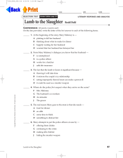 Lamb to the Slaughter Roald Dahl