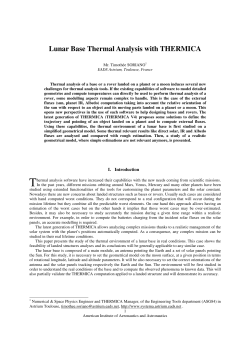 Lunar Base Thermal Analysis with THERMICA - Systema