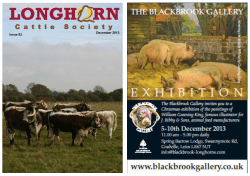 Newsletter No. 82 Longhorn news December: December 2013