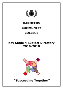 OAKMEEDS COMMUNITY COLLEGE Key Stage 4 Subject Directory