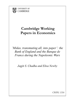Cambridge Working Papers in Economics