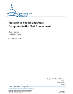 Freedom of Speech and Press: Exceptions to the First Amendment
