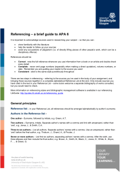 APA 6 - University of Strathclyde