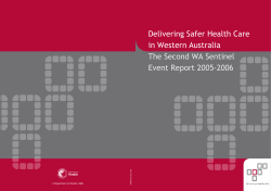 Sentinel Event Report 2005 &ndash; 2006