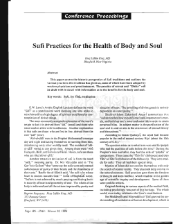 Sufi Practices for the Health of Body and Soul