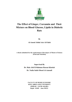The Effect of Ginger, Curcumin and Their Mixture on Blood Glucose