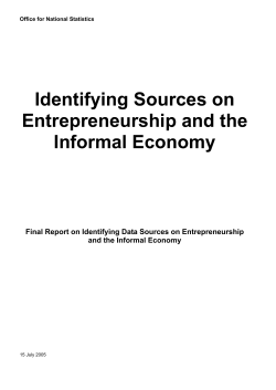 Identifying Sources on entrepreneurship and the informal economy