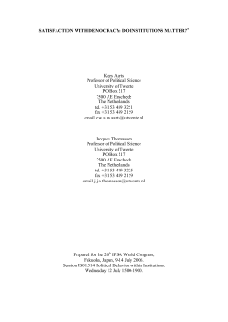 Electoral Institutions and Satisfaction with Democracy