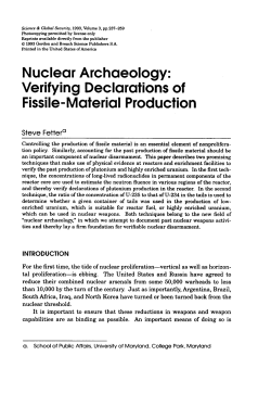 Nuclear Archaeology - International Panel on Fissile Materials