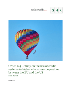 Order 144 &ndash;Study on the use of credit systems in higher education