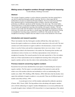 Making sense of negative numbers through metaphorical
