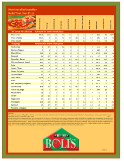 Nutritional Information Build Your Own Pizza