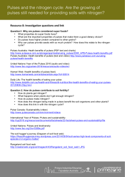 Pulses and the nitrogen cycle: Are the growing of pulses still needed