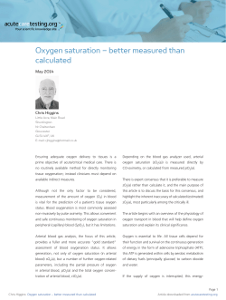 Oxygen saturation &ndash; better measured than calculated