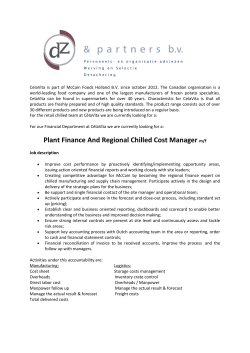 Plant Finance And Regional Chilled Cost Manager m/f