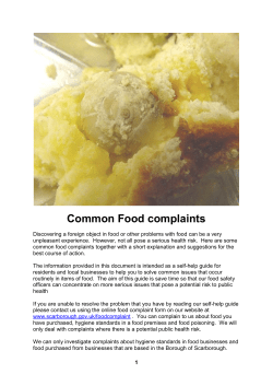 Common Food complaints - Scarborough Borough Council