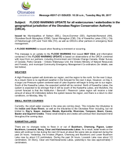 FLOOD WARNING UPDATE for all watercourses / waterbodies in