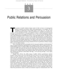 Public Relations and Persuasion