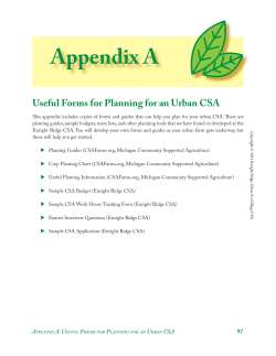 Appendix A - Enright Ridge Urban Ecovillage