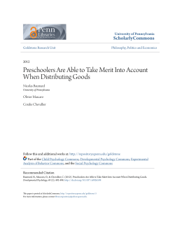 Preschoolers Are Able to Take Merit Into Account When Distributing