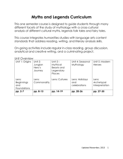 Myths and Legends Curriculum