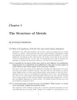 The Structure of Metals - IIE